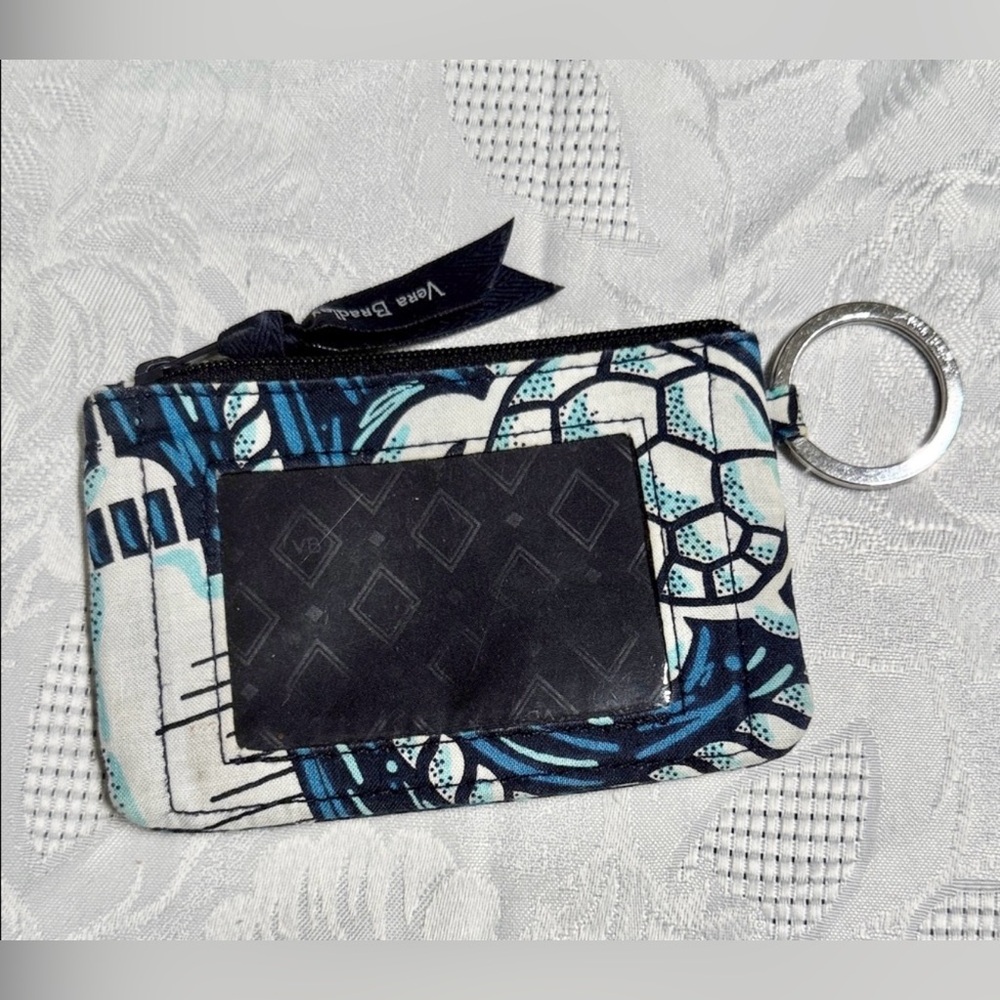 Vera Bradley Black Key Card Holder with Key Ring